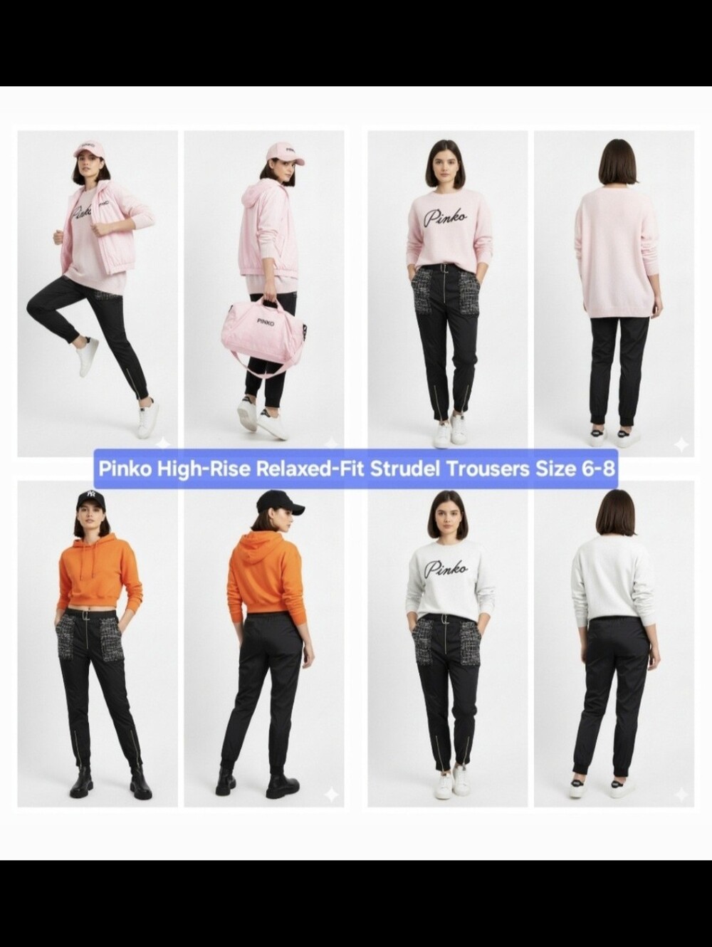 Pinko High-Rise Relaxed-Fit Trouser Size 6-8